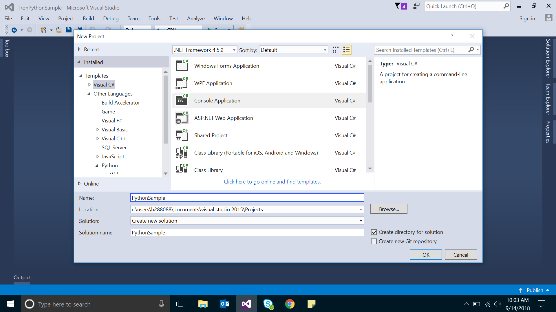 Creating Console Application in C#