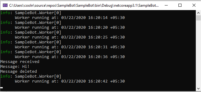 New message received from SQS
