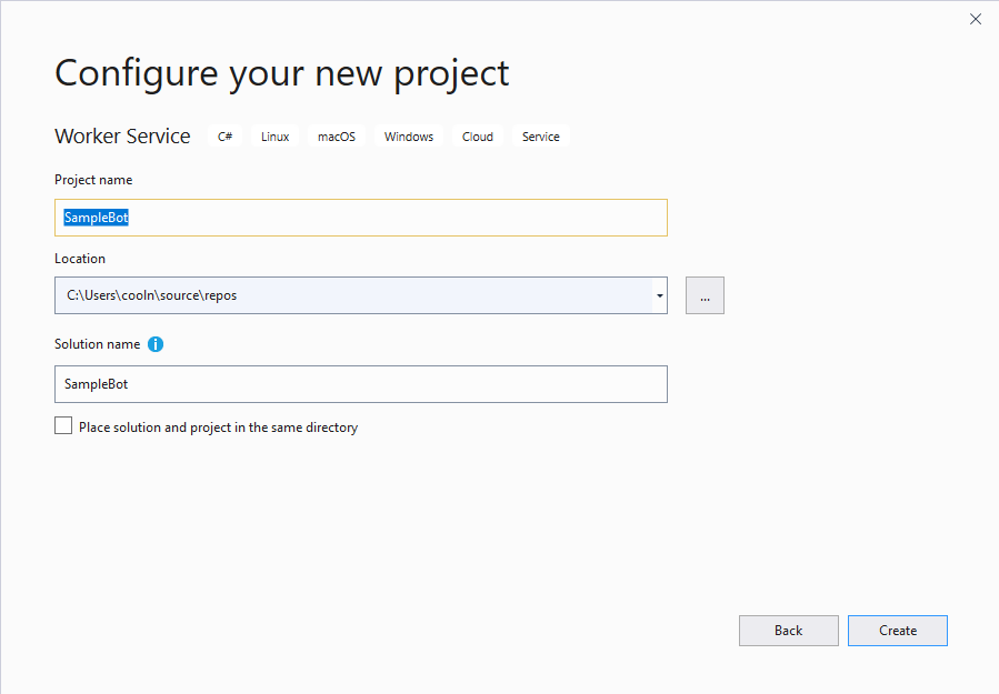 New worker service project