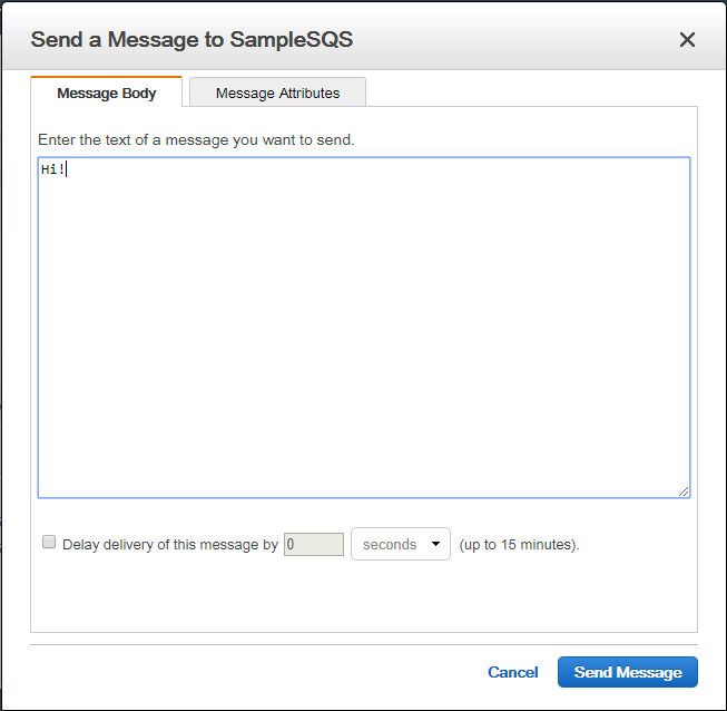 Put message in SQS