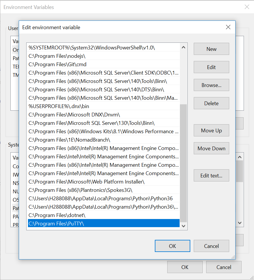 Setting environment variables in Windows
